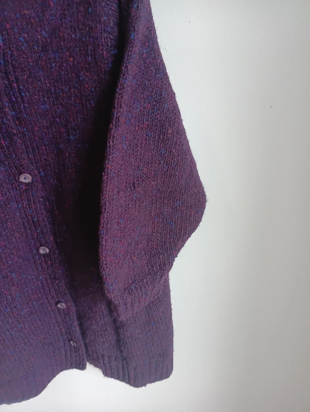 Vintage Handmade Cozy Purple Button-Front Women’s Sweater Cardigan Grandmacore - Picture 11 of 12